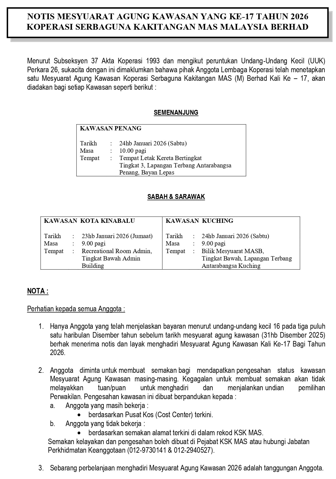 Jadual Notis MAK2026 Fizikal1