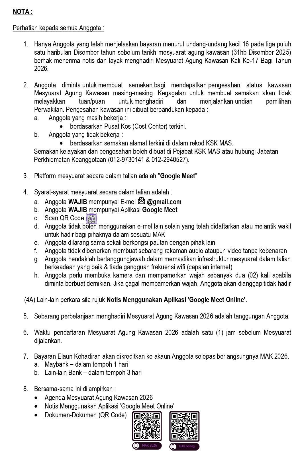 Jadual Notis MAK2026 Online2